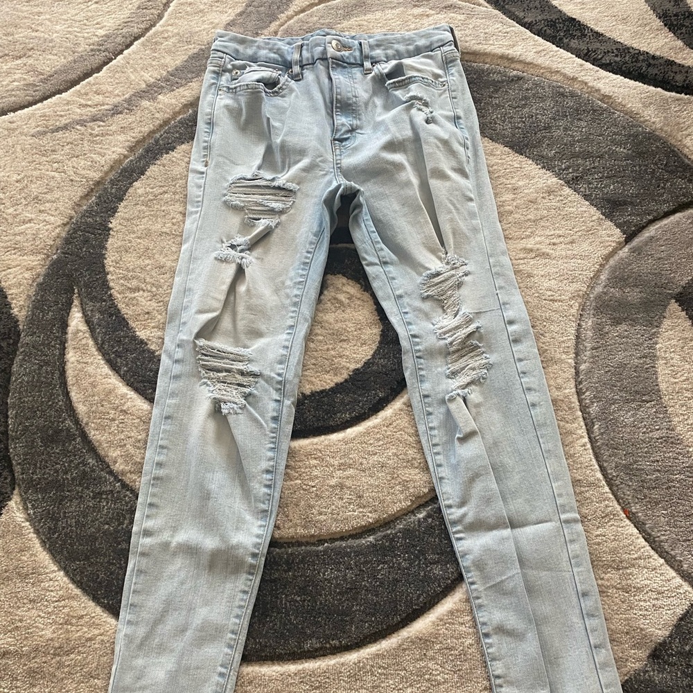 Aeropostale High Rise Curvy Jegging- Light Blue Wash | size 10 |